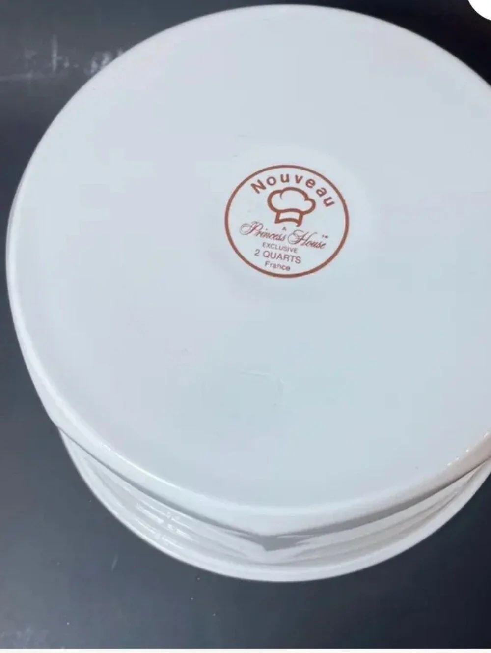 Princess House White Ceramic Saucepan Set with Blue Handle 1.5 & 2 Quart